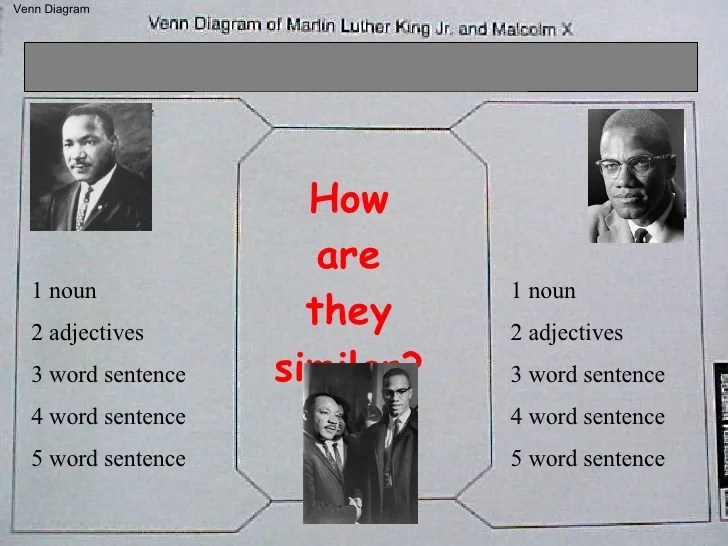 Martin luther king and malcolm x venn diagram